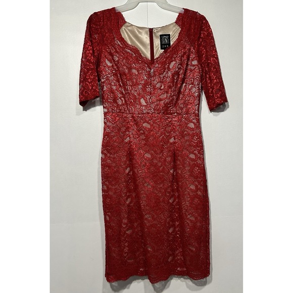 Womens Red Lace Dress Size 6 Mermaid Party Coquette Wedding‎ Guest Holiday Fairy - Picture 2 of 7